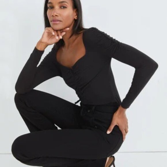 Veronica Beard Priyanka Ruched Top Black Size Small - Picture 1 of 6